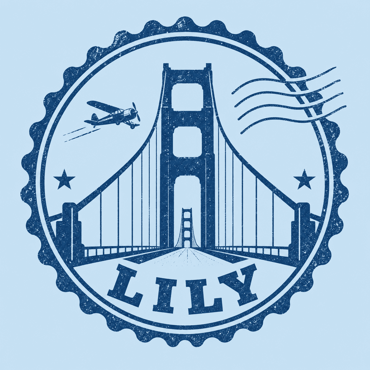 Lily Golden Gate stamp